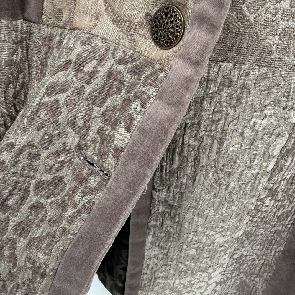 Chico's Velvet Patchwork Longline Jacket Size L A… - image 2